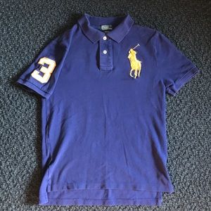Boys polo large logo shirt.